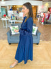 Whispering Willow Midi Dress in Navy