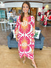 Fall Daydream Midi Dress in Fuschia
