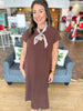 Crisp and Cozy T-shirt Dress in Brown