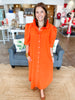 Adrienne Nina Dress in Orange Pinstripe