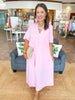 Adrienne Audrey Midi Dress in Pink