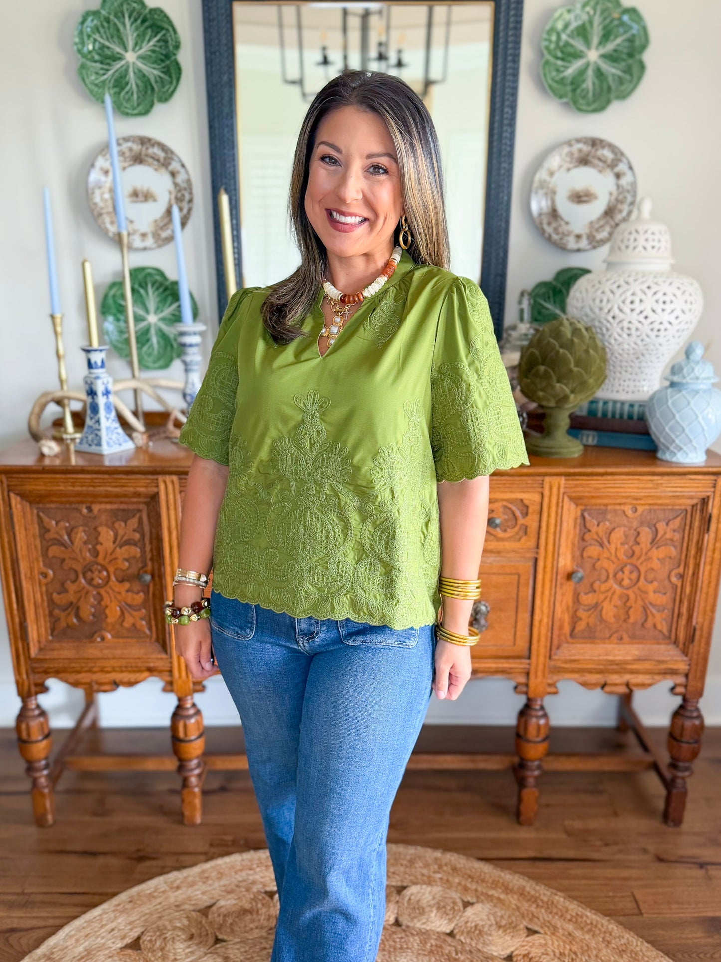 The Olive Lace Top