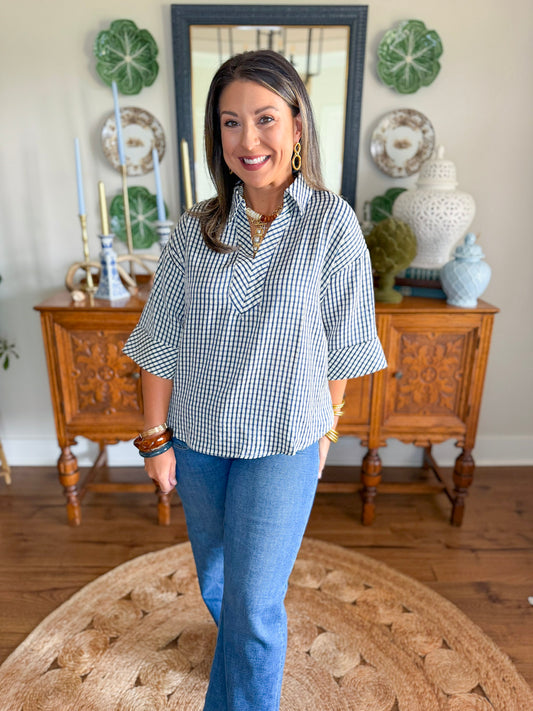 The Bramble Top in Navy
