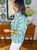 Cotton Bloom Button-Up Top