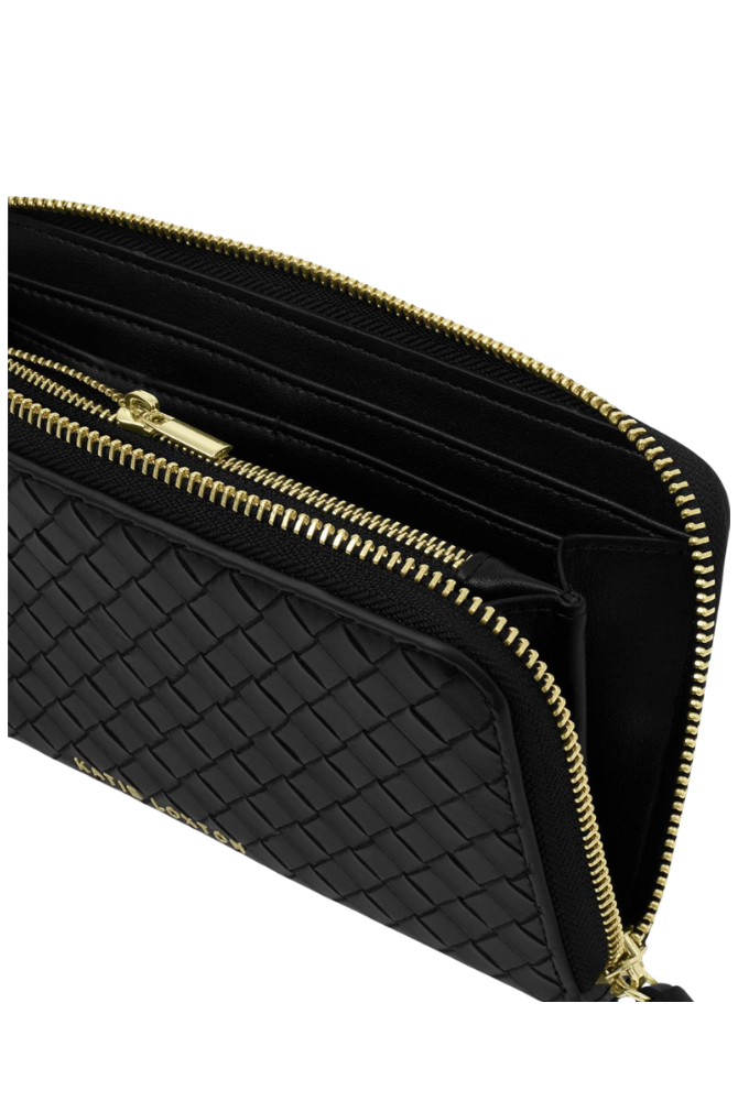 Katie Loxton | Nova Woven Texture Large Wallet in Black