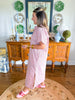 The Lexington Stripe Dress in Pink & Brown