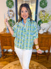 Cotton Bloom Button-Up Top