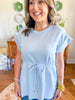 City Lights Cinched Top in Sky Blue
