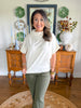 Arden Mock Neck Top in Ivory