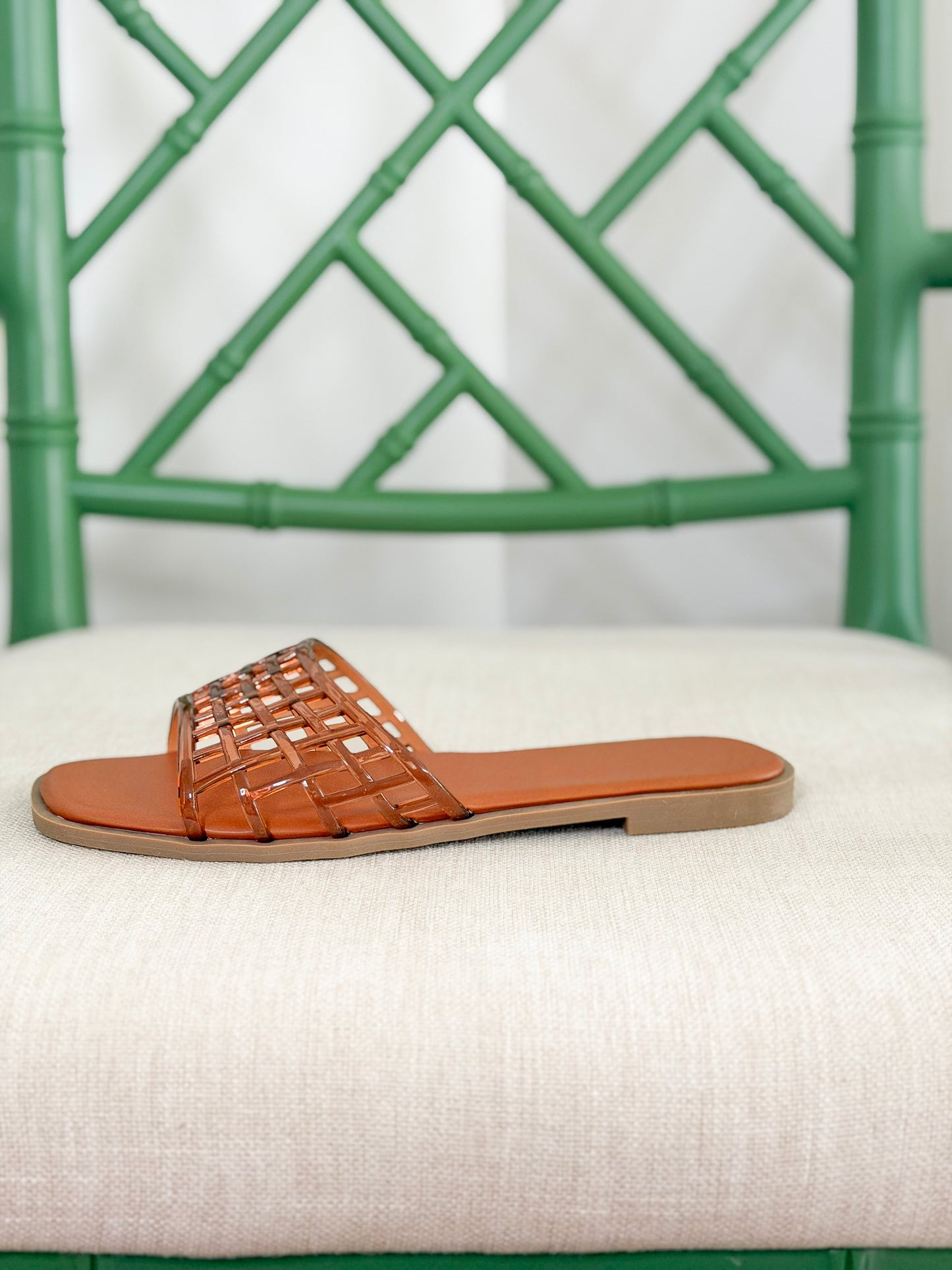 The Gemma Jelly Slide Sandal in Tan