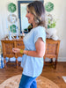 City Lights Cinched Top in Sky Blue