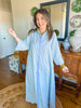 The Caroline Stripe Dress in Blue