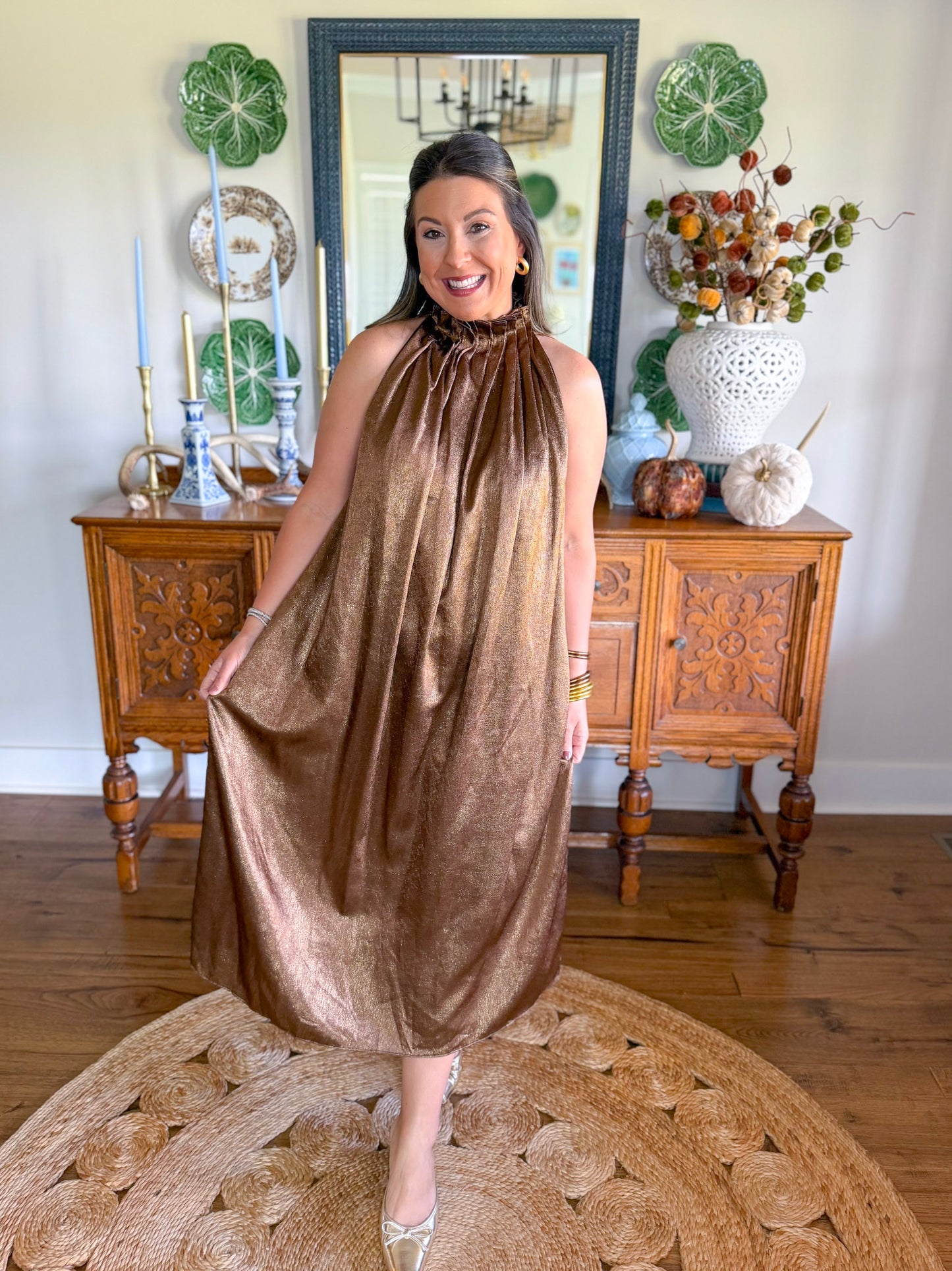 Astoria Shimmer Midi Dress