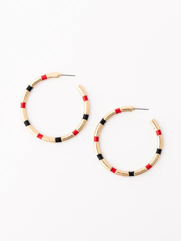 Medium Nellie Earrings in Red & Black