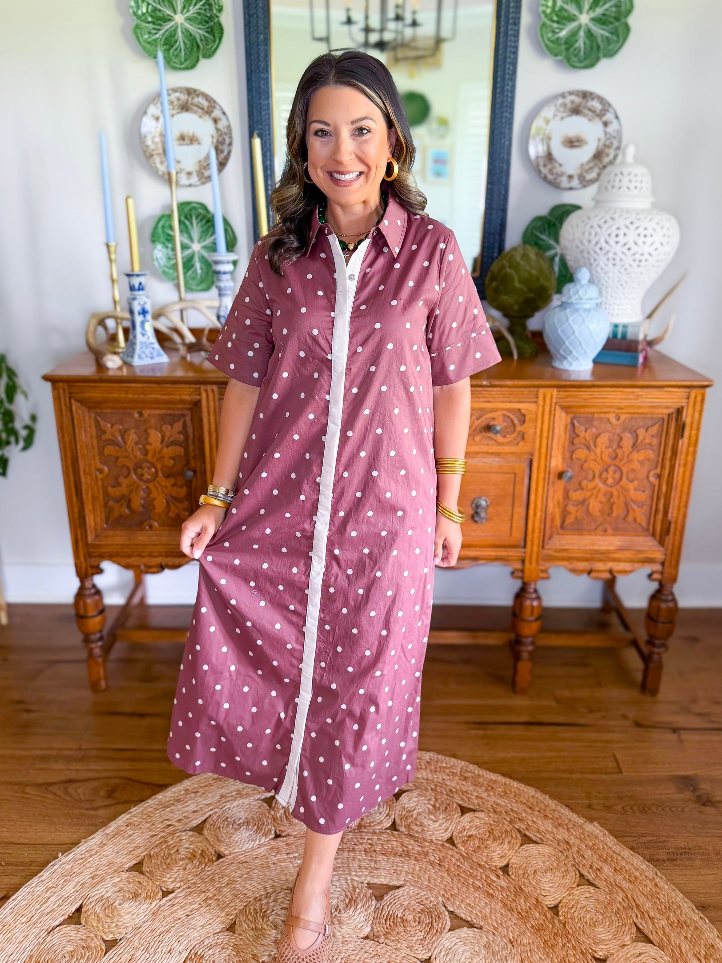 Heirloom Dot Midi Dress