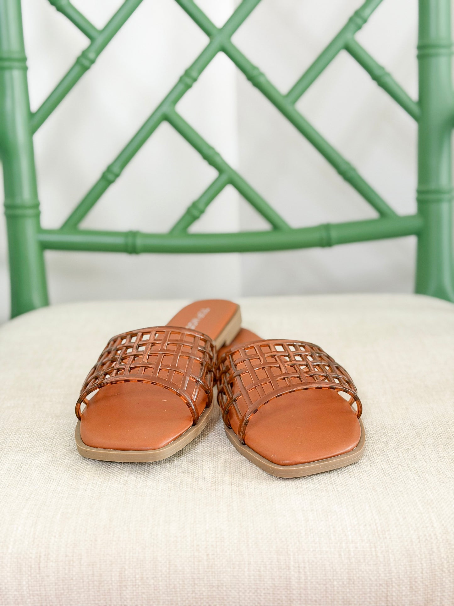 The Gemma Jelly Slide Sandal in Tan