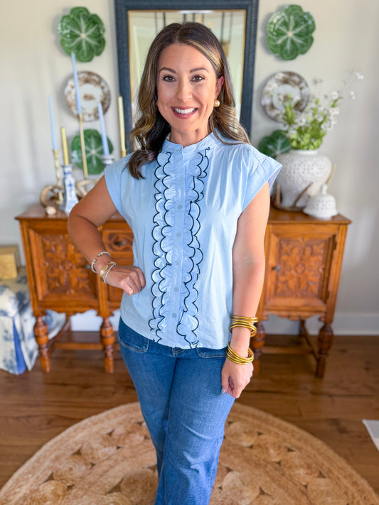 Hampton Scallop Top