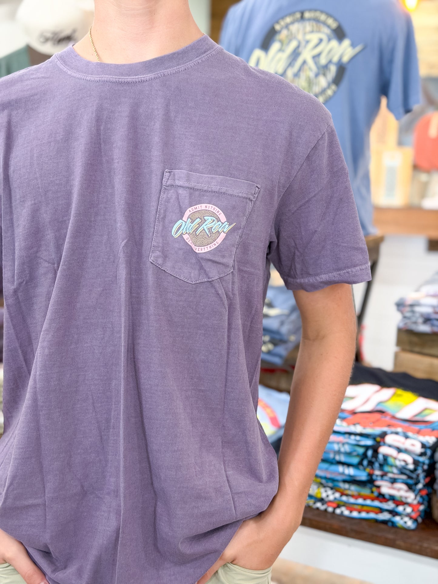 Old Row | Circle Logo Pocket Tee in Wine