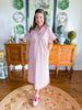 The Lexington Stripe Dress in Pink & Brown