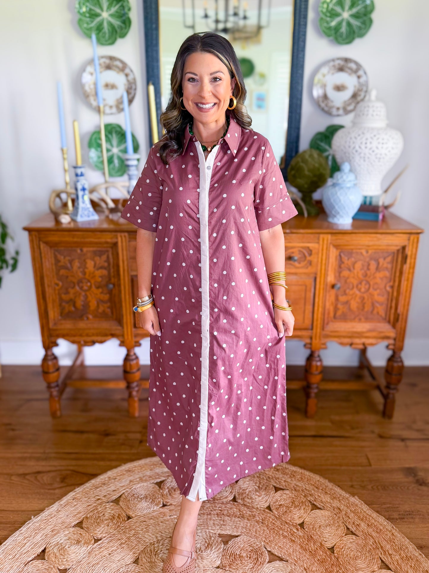 Heirloom Dot Midi Dress
