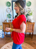 City Lights Cinched Top in Red