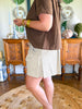 Margot Striped Shorts in Beige