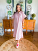 The Lexington Stripe Dress in Pink & Brown