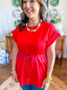 City Lights Cinched Top in Red