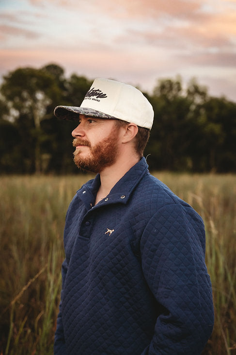 Fieldstone | Diamond Patterned Pullover in Navy