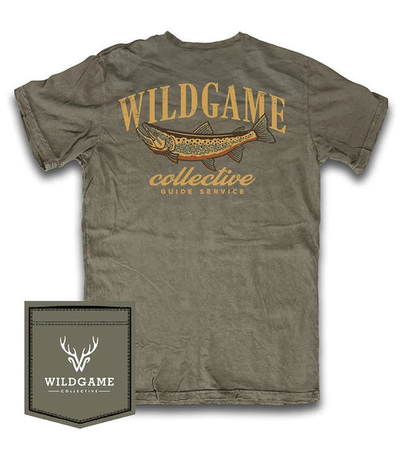 Wildgame Collective | Vintage Salmon T-Shirt in Moss
