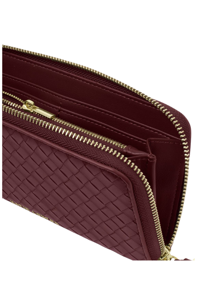 Katie Loxton | Nova Woven Texture Large Wallet in Cherry