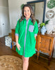 The Harbor Stripe Shirt Dress in Green