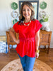 City Lights Cinched Top in Red