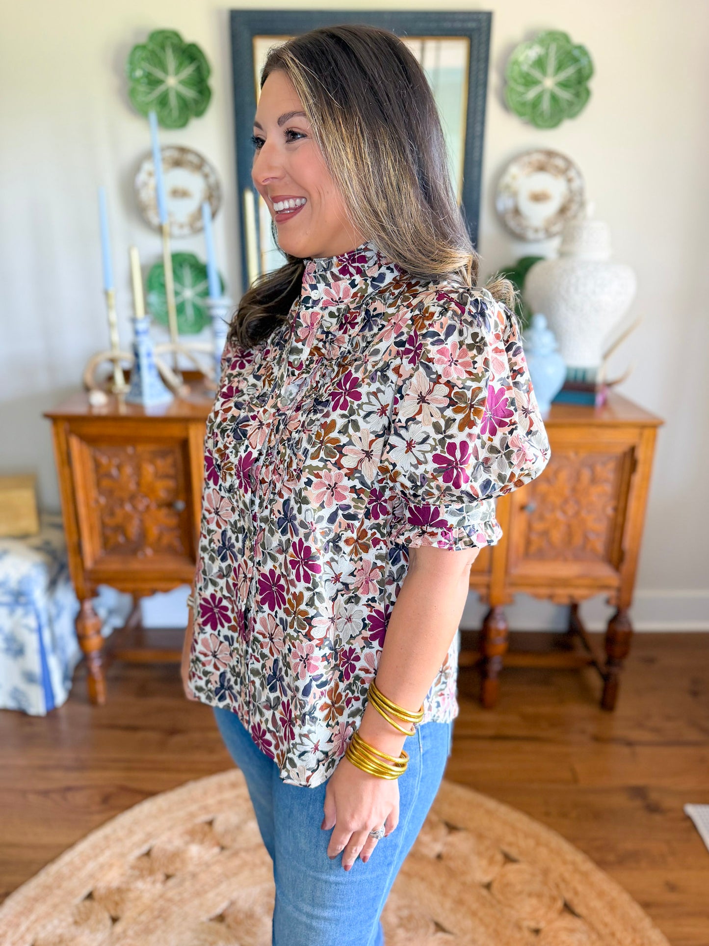 Mulberry Floral Top