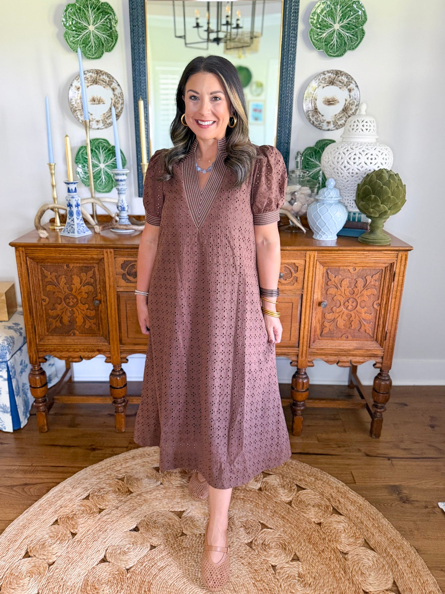 Brownstone Eyelet Midi Dress