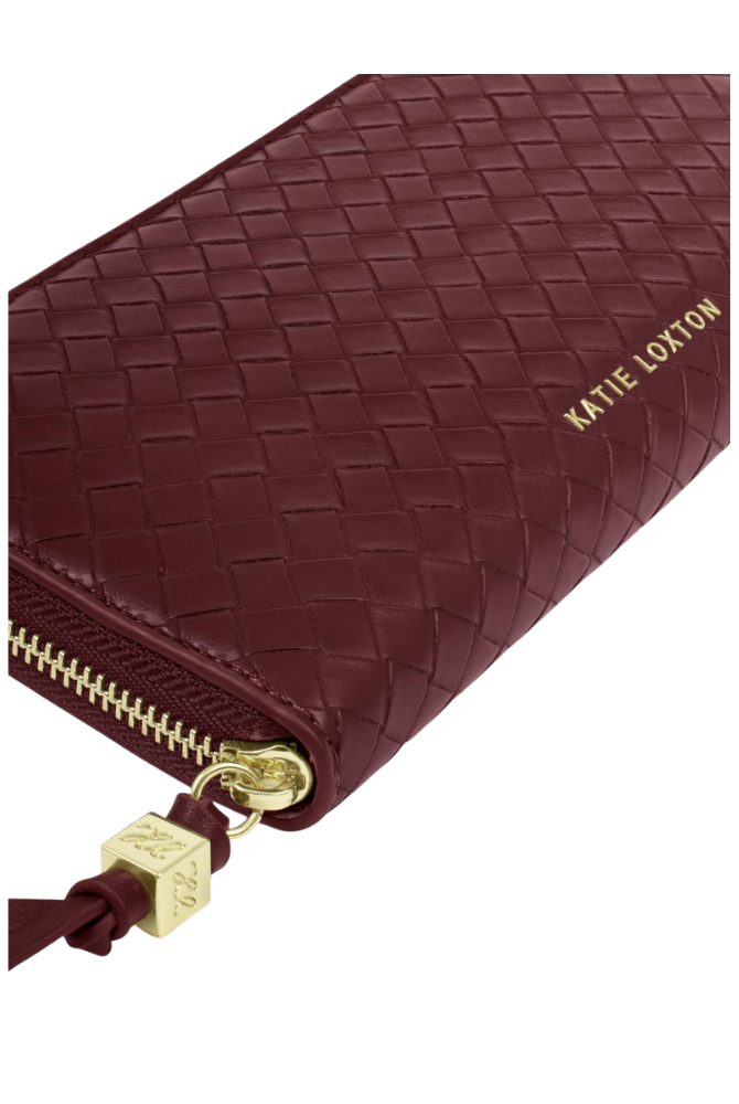 Katie Loxton | Nova Woven Texture Large Wallet in Cherry