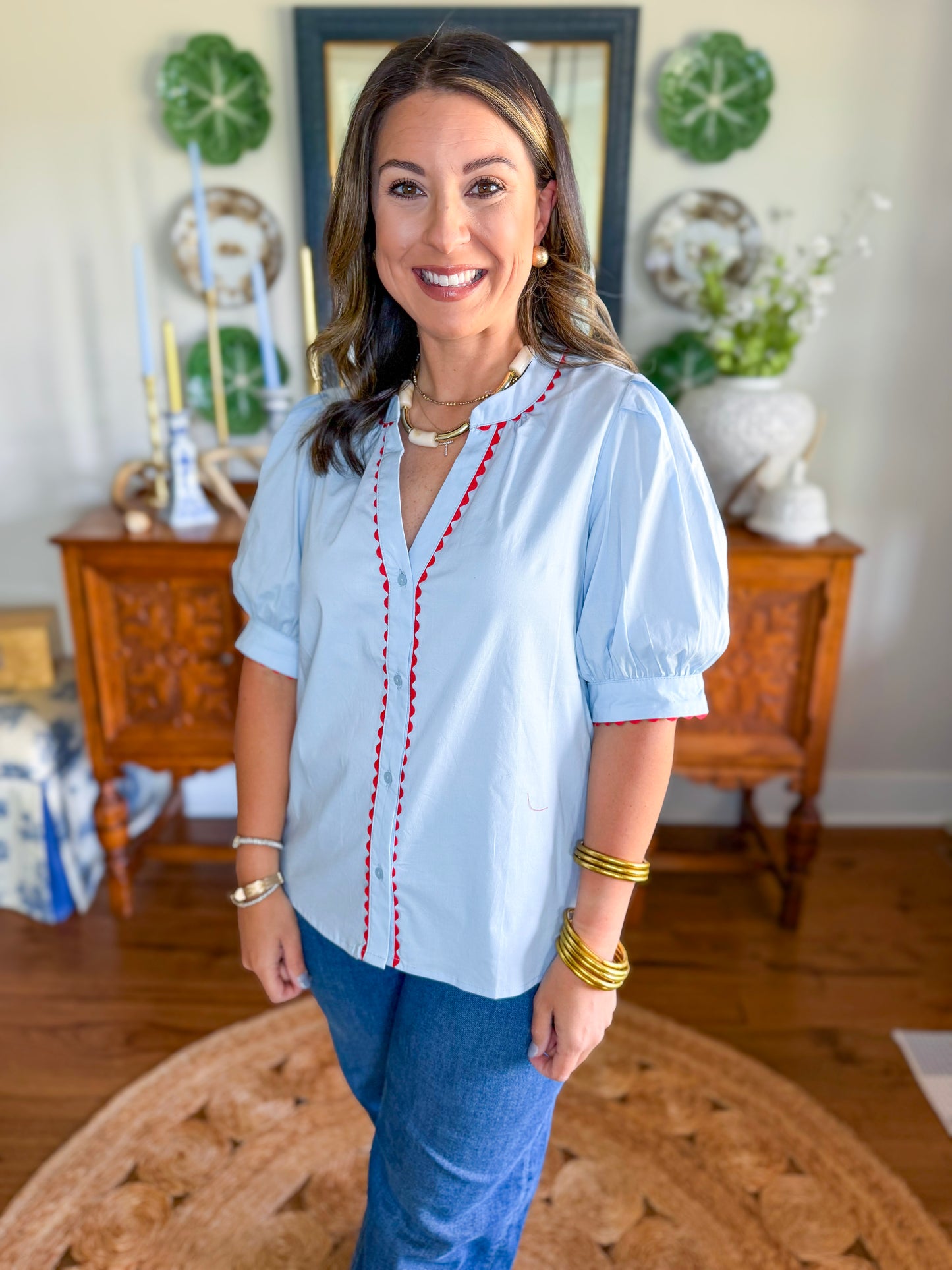 Mary Square | Elaine Top in Light Blue