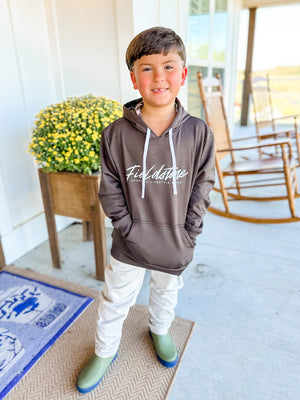 Youth Script Midweight Hoodie in Chocolate