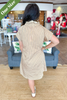 Caryn Lawn Emily Dress Khaki Stripe