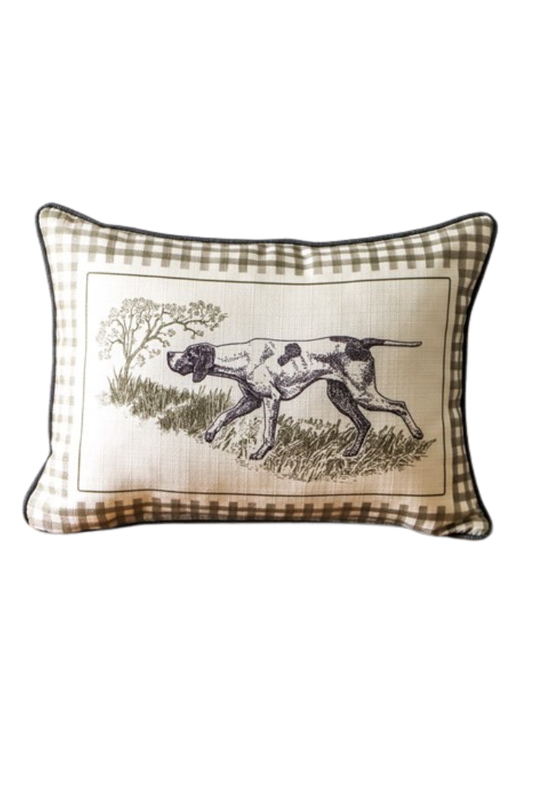 Little Birdie | Gingham Hunting Dog Pillow