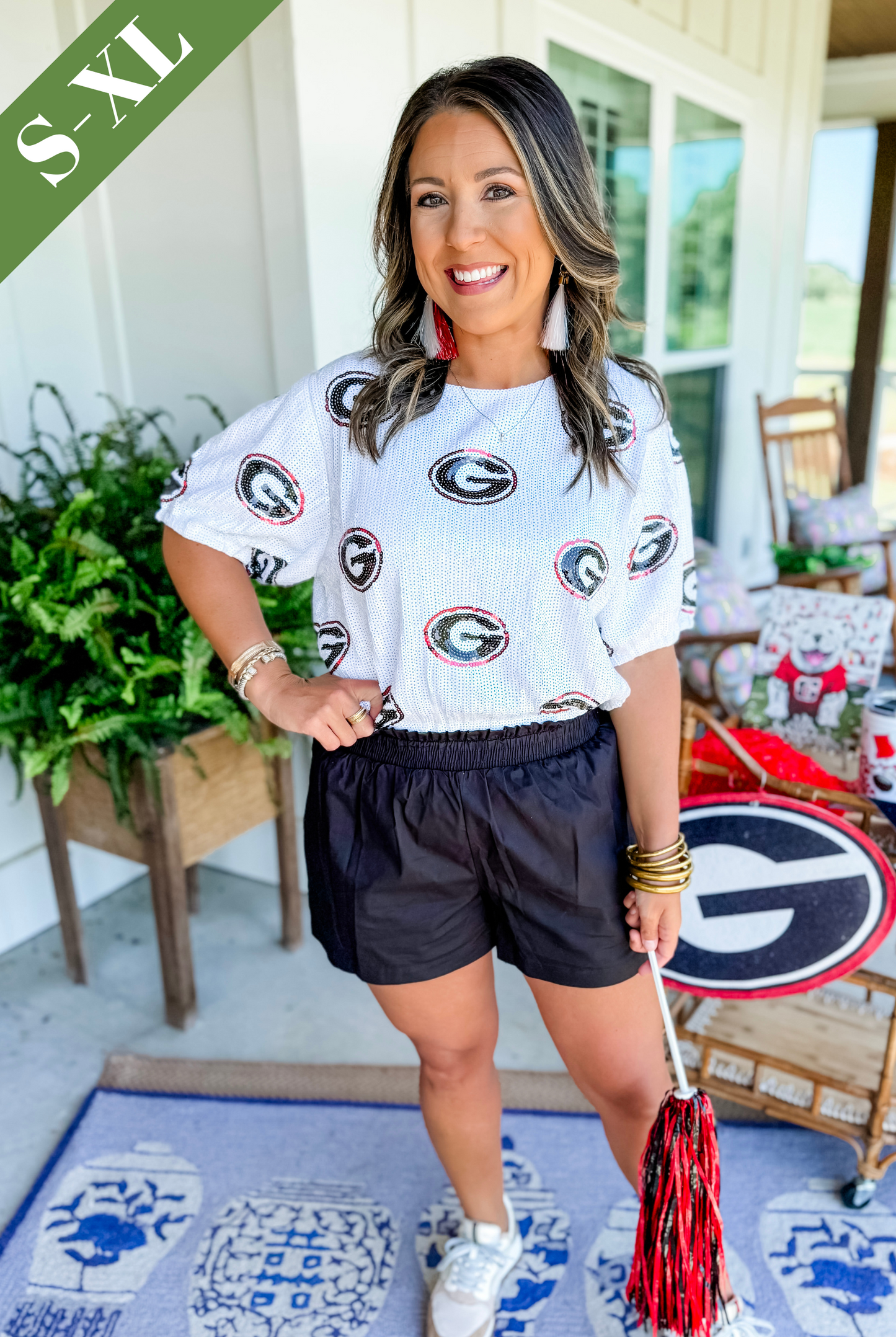 UGA Sequin Repeater Crop Top