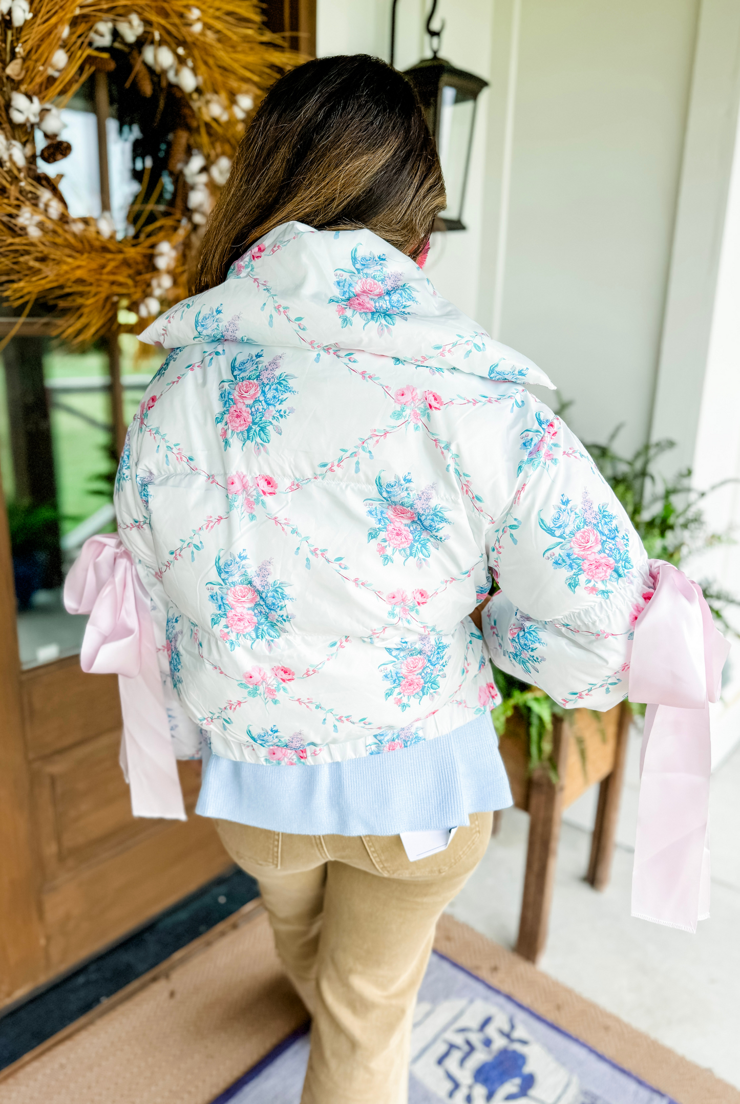 Cozy Charmer Floral Puff Jacket