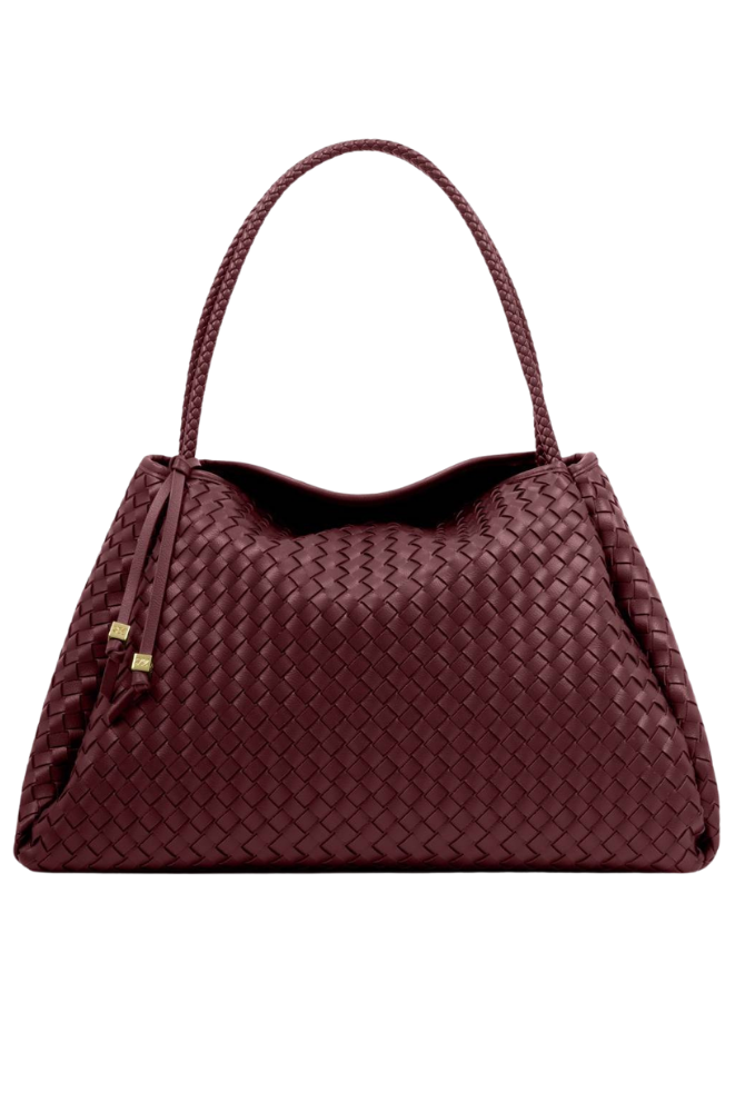 Katie Loxton | Nova Hand Woven Large Shoulder Bag in Cherry