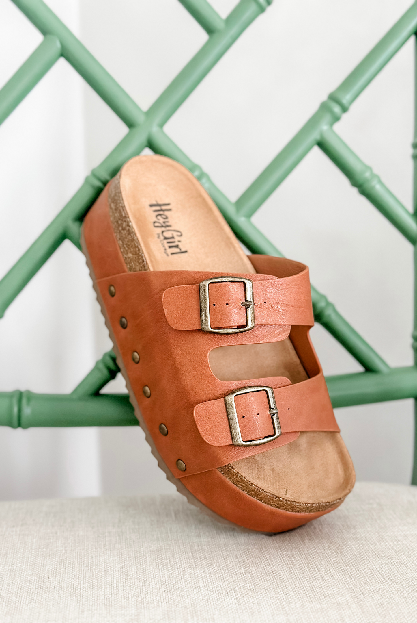 Wanna Be Platform Sandal in Cognac Smooth