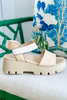 Naked Feet Alloy Platform Sandals in Beige