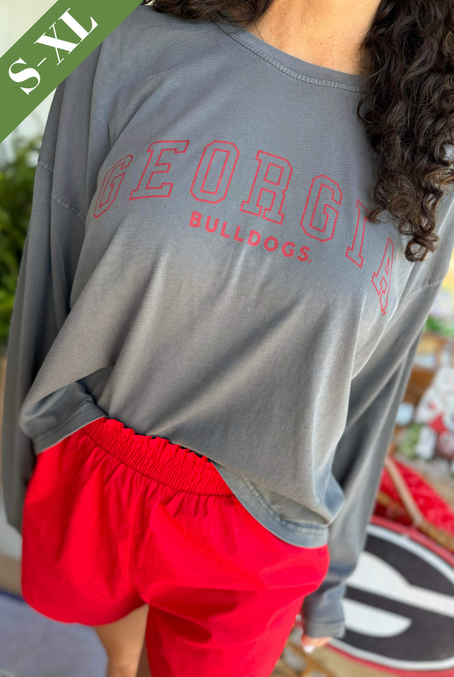 Georgia Bulldogs Cropped Long Sleeve Tee