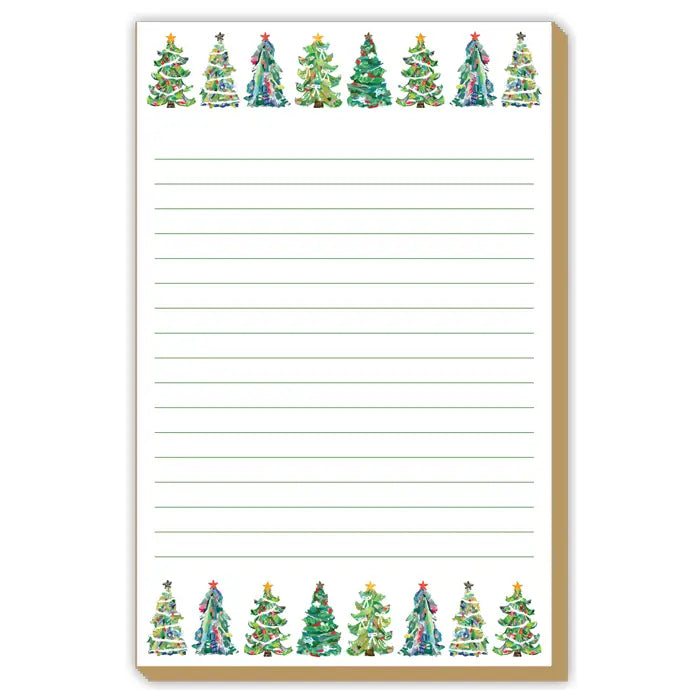 Green Christmas Trees Luxe Large Notepad