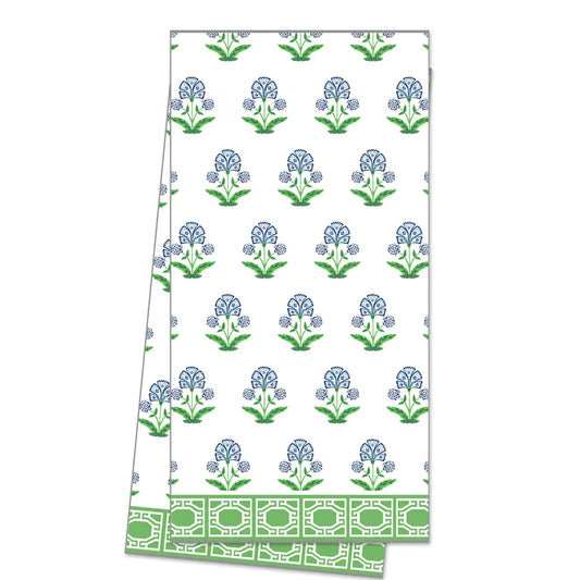 Cotton Tea Towel | Floral Block Print