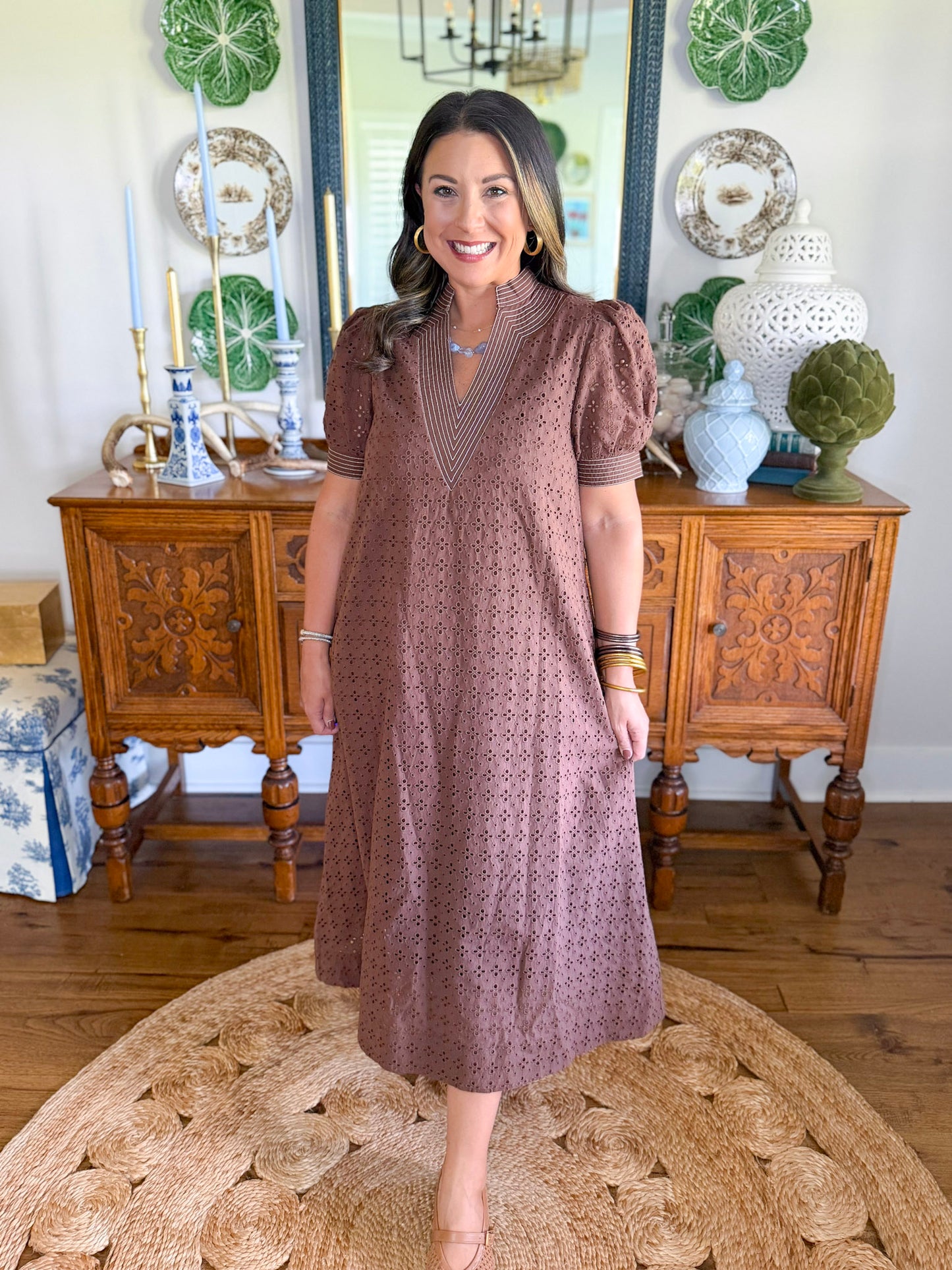 Brownstone Eyelet Midi Dress