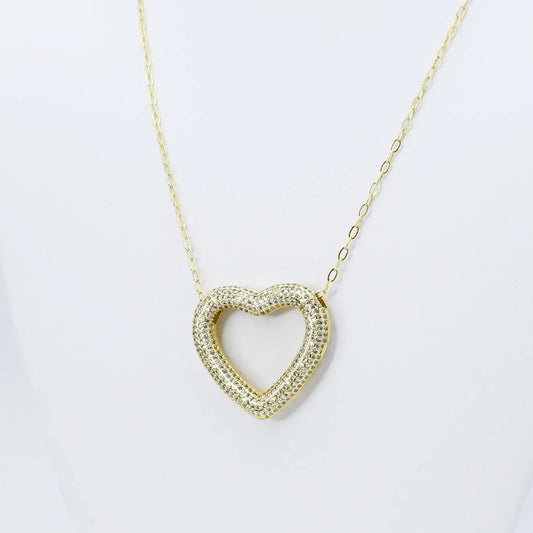 Heart Outline Gold Necklace